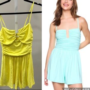 Susana Monaco  Carryover Rectangle Wire String Romper in Lime